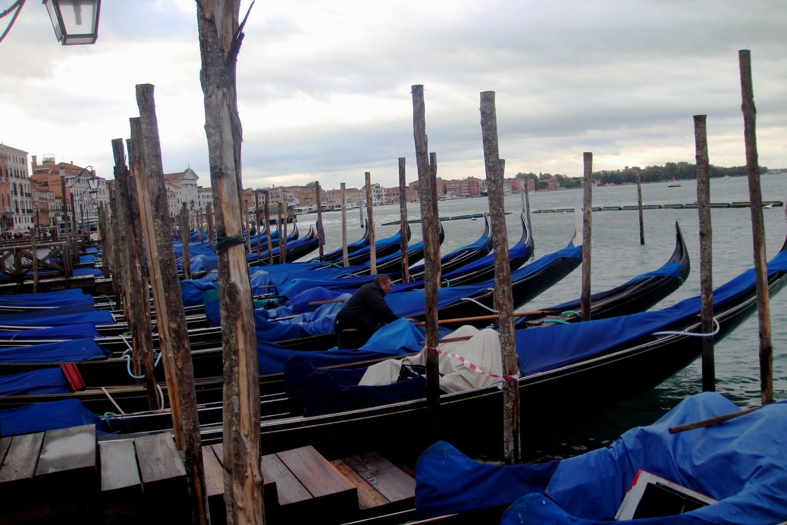 Boats docked in Venice